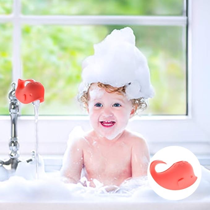Faucet Cover Bathtub Baby Tub - Bath Spout Cover Baby Bathtub, Faucet Cover Baby Bathtub Silicone Whale for Kids, Toddlers (ALIBEBE)