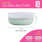 Elk and Friends Kids Porcelain Bowls with Silicone Sleeve + Silicone Lid | Kids/Toddler/Baby Feeding | Microwave & Dishwasher Safe | Non slip | Cereal/Soup/Snack Dishes & Dinnerware