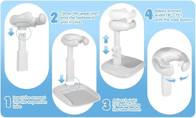 Baby Bath Adjustable Shower Stand with Stool- Secure Infant & Toddler Bath Support, Non-Slip Stool & Foldable Stand