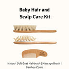 Baby Hair Brush Set for Newborns & Toddlers - Baby Brush and Comb Set - Ultra Soft Goat Hair Bristles, Perfect for Cradle Cap, Newborn Showers & Registries Gift, Comb Brush for Girls & Boys