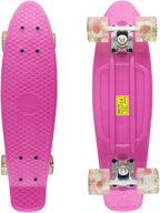 Skateboards Complete 22 Inch Mini Cruiser Retro Skateboard for Kids Boys Youths Beginners