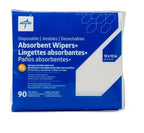 Medline Absorbent Wipers+ Disposable Heavy Duty Dry Wipes, 12" x 13" (90 Count)