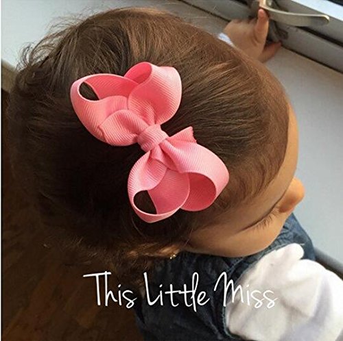 40Pcs 3 inch Hair Bows for Girls Grosgrain Ribbon Toddler Back to School Hair Accessories with Alligator Clips for Baby Girls Kids in Pairs