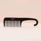 Kitsch Wide Tooth Detangler Comb - Curved Handle for Curly, Wet & Thick Hair, Black Shower Comb for Women