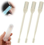 Double Sided Nose Hair Knife, 2-in-1 Nasal Hair Cutter, Nostril Hair Remover Tool, Portable Manual 360° Rotating Nose Hair Trimmer with Ear Picker for Women Men (3Pcs)