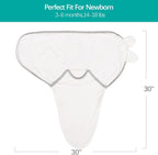 Biloban Baby Swaddle for Boys Girls, 3-6 Months, Cotton Blanket, Newborn Essentials, Grey & White, 2 Pack