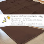 Loartee Coral Velvet Crawling Rug (5.0'x 6'8", Coffee) for Toddler Children Play Area Rug Yoga Mat Exercise Pad Carpet