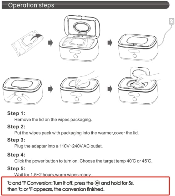 Bellababy Wipe Wamer for Vehicle and Home Use, Baby Wet Wipes Dispenser and Diaper Wipe Warmer with Night Light,Temperature Display,No Need Water and Sponge, ℉ and ℃ Convertible