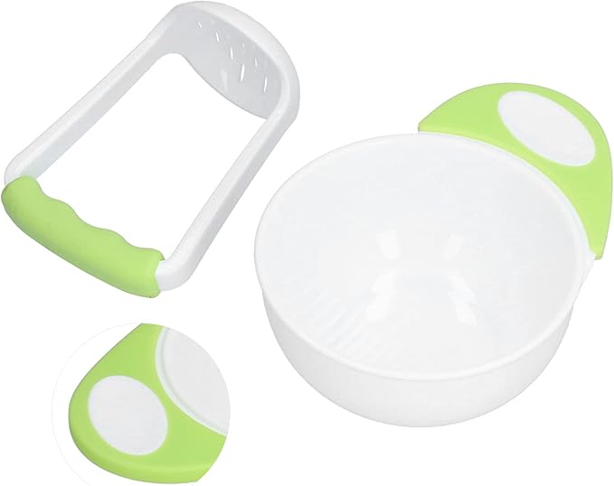 FTVOGUE Baby Food Mash Bowl Set - Long Handle, Easy to Use, Fruit & Vegetable Puree Maker - Green