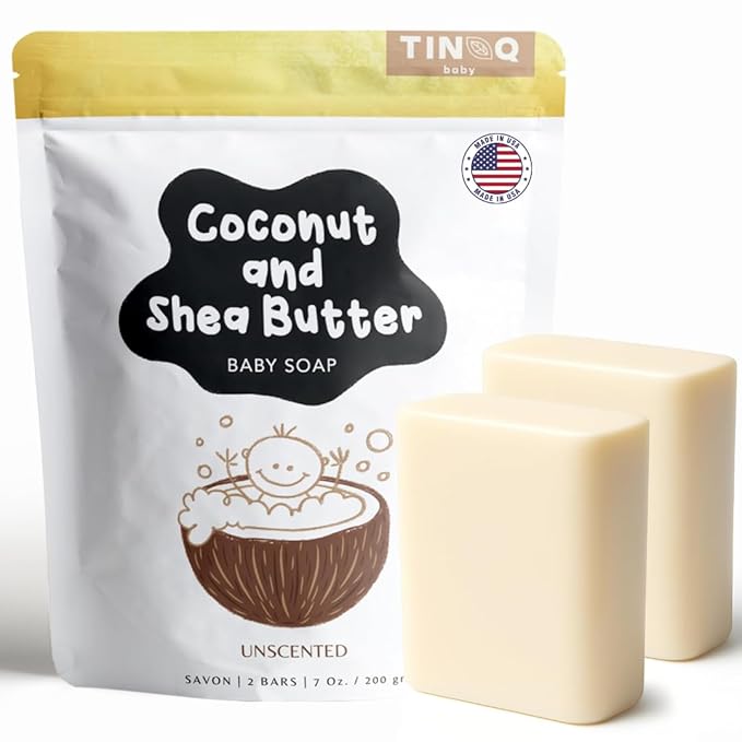 Unscented Baby Soap Bar for Sensitive Skin | Only 7 Ingredients | Gentle Wash for Babies, Toddlers, Kids, and Adults | Organic and Natural Ingredients | 2 Bars