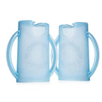 Flipping Holder Squeeze Proof Food Pouch Holder for Toddlers, Babies, Kids, Mess Free No Squeeze Juice Box Drink and Applesauce Snack Holder with Easy Grip Handles and Lid