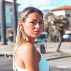 LUDOS Ultra Wired Earbuds in-Ear Headphones, 5 Years Warranty, Earphones with Microphone, Noise Isolating Ear Buds, Memory Foam for iPhone, Samsung, School Students, Kids, Women, Small Ears - Grey