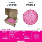 Edushape Original Sensory Ball - 7" Transparent Pink Baby Ball for Gross Motor Skills Development (6 Months & Up)