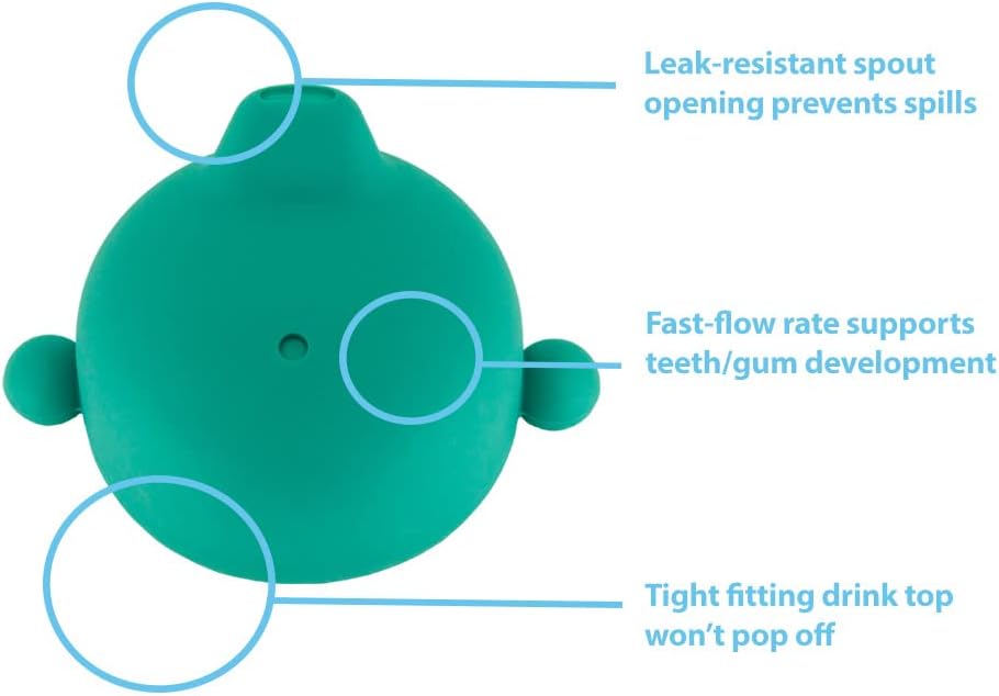 Pura my-my Silicone Sippy Cup 5oz/150ml - Training Cup, Reusable, Platinum Food Grade Medical Grade, Spill Proof Cups for Kids, Toddlers, Babies & Infants - 2-Pack Mint & Moss