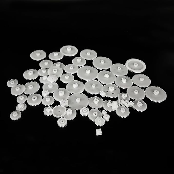 58PCS Small Gears Set Plastic Gears Module 0.5 for DC Motor DIY Model Toys RC Car Robot