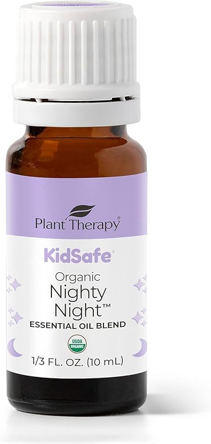 Plant Therapy KidSafe Organic Nighty Night Essential Oil Blend for Sleep 10 mL (1/3 oz) 100% Pure, Undiluted, Therapeutic Grade