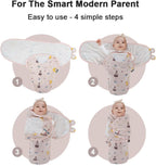 HOUSBAY 100% Cotton Baby Swaddle Sleep Sacks for Newborn Swaddling Blankets Adjustable 2-Way Zipper 1 Pack（Medium/Large | 3-6 Months）