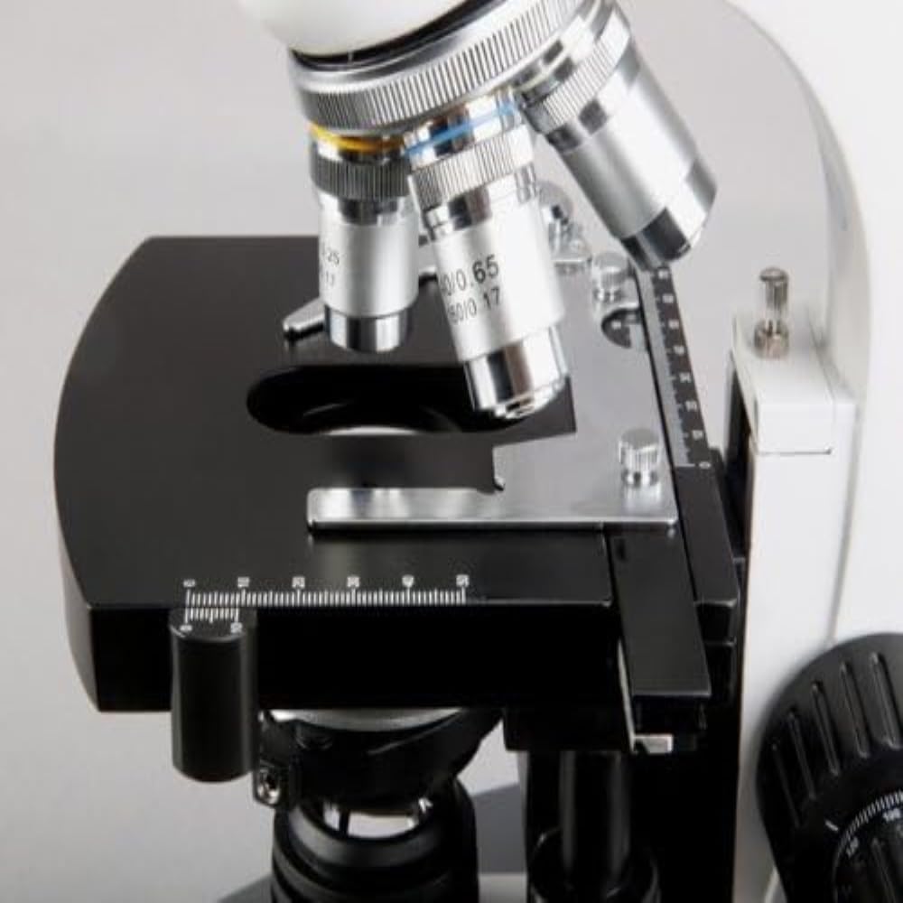 AmScope T360B-5M Digital Trinocular Compound Microscope, 40X-2000X Magnification, WF10x and WF20x Eyepieces, Brightfield, LED Illumination, Abbe Condenser, Double-Layer Mechanical Stage, Includes 5MP Camera with Reduction Lens and Software