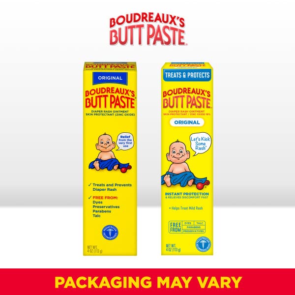 Boudreaux's Butt Paste Original Diaper Rash Cream, Ointment for Baby, 4 oz. Tube, (Pack of 11)