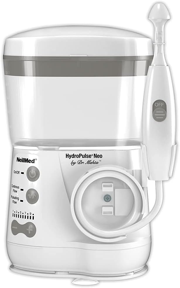 NeilMed HydroPulse Neo. Multi-Speed Electric Pulsating Nasal Sinus Irrigation System with 30 Sinus Rinse Premixed Packets.