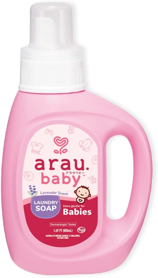 Arau Baby Laundry Soap, Lavender, Plant Based Formula, Safe for Sensitive Skin, Baby Laundry Detergent with No Artificial Fragrance or Additives, Gentle on Infant, Newborn and Baby Clothes, 27 Fl Oz