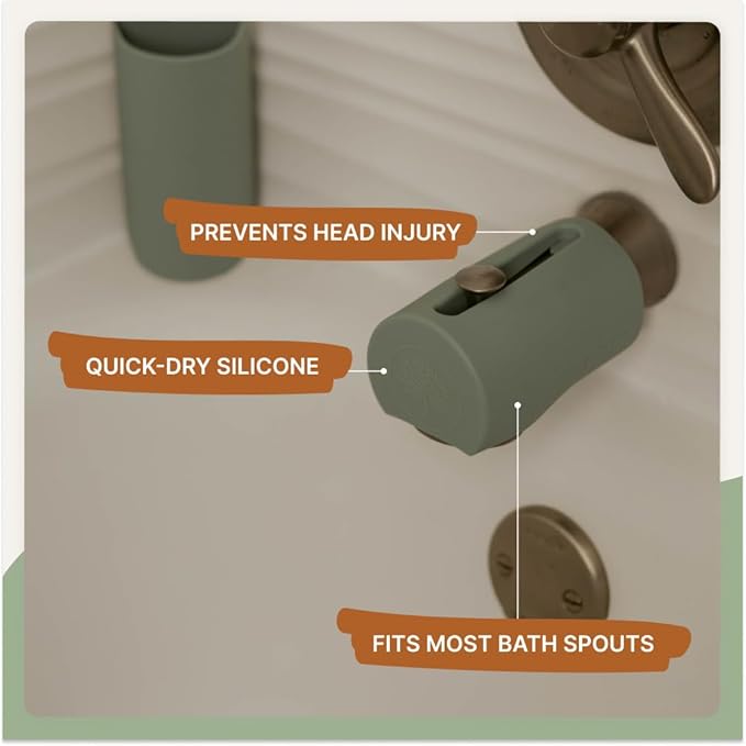 Parker Baby Universal Bathtub Faucet Safety Guard | Soft & Durable Silicone Faucet Cover Bathtub Baby | BPA Free & Food Grade Bath Spout Cover for Baby in Neutral Colors