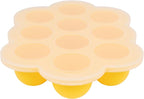 WeeSprout Silicone Freezer Tray with Clip on Lid Perfect Food Storage Container for Homemade Baby Food, Vegetable, Fruit Purees, and Breast Milk (Bright Yellow, Ten 1.5 Ounce Sections)