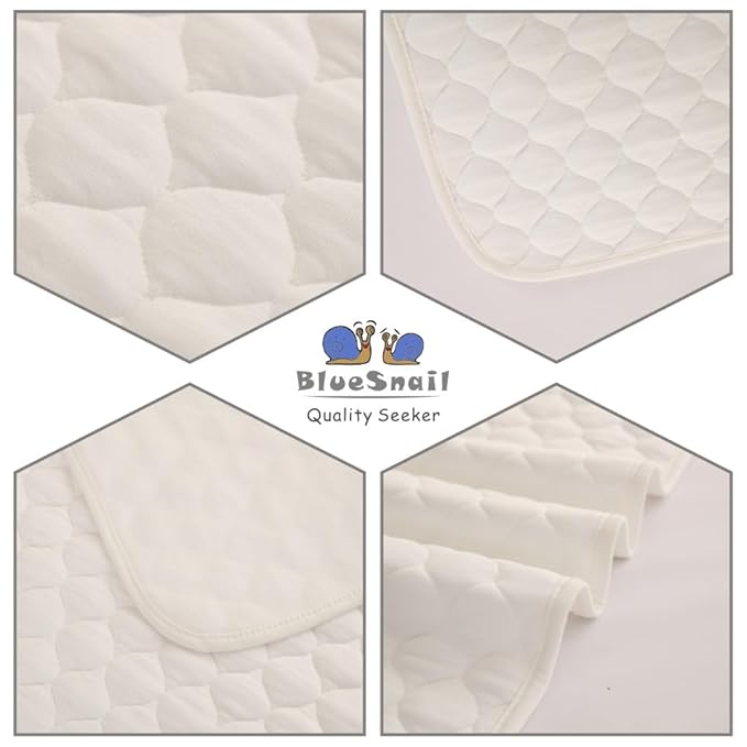 BlueSnail Washable Underpads,Super Absorbent and Waterproof Bed Pds, Portable and Reusable Incontinence Pads for Toddler,Adults,Elderly and Pets (31" x 40" Pack of 2)(White)