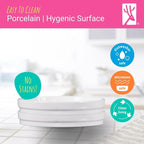 Elk and Friends Kids 7.8” Porcelain White Plates | Divided Plates | Suitable for Kids/Toddlers | Microwave & Dishwasher Safe | Non Slip | Snack Dishes | 2 Pack