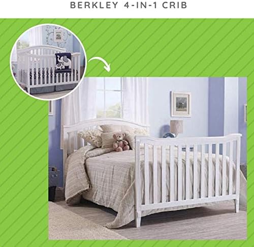 Full-Size Conversion Kit Bed Rails for Sorelle Convertible Cribs - Solid Wood Rail - Toddler and Adult Bed Rail for Full-Size Beds - Essential Nursery & Baby Furniture (Model #221, White)