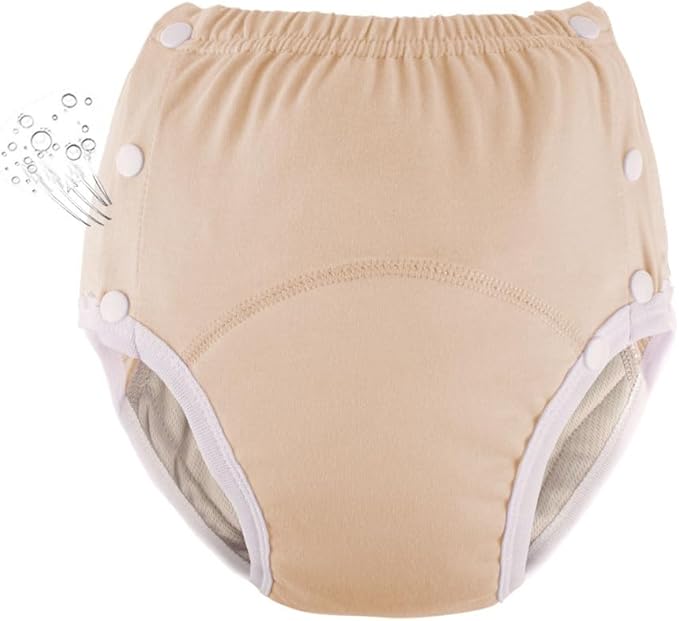 WEEOATAR Unisex Reusable Adult Cloth Diaper, Washable Swim Nappies, Adjustable Incontinence Cloth Diaper with Snaps, Underwear for Elderly Disability, Postpartum (Orange, XXXL)