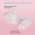 Herobility Double Anti-Colic Silicone Nipples, Baby Bottle Teats, Breast Like Shaped Nipples - Fits Herobility's & Eco Baby Bottles | Pack of 2 (Large Size)