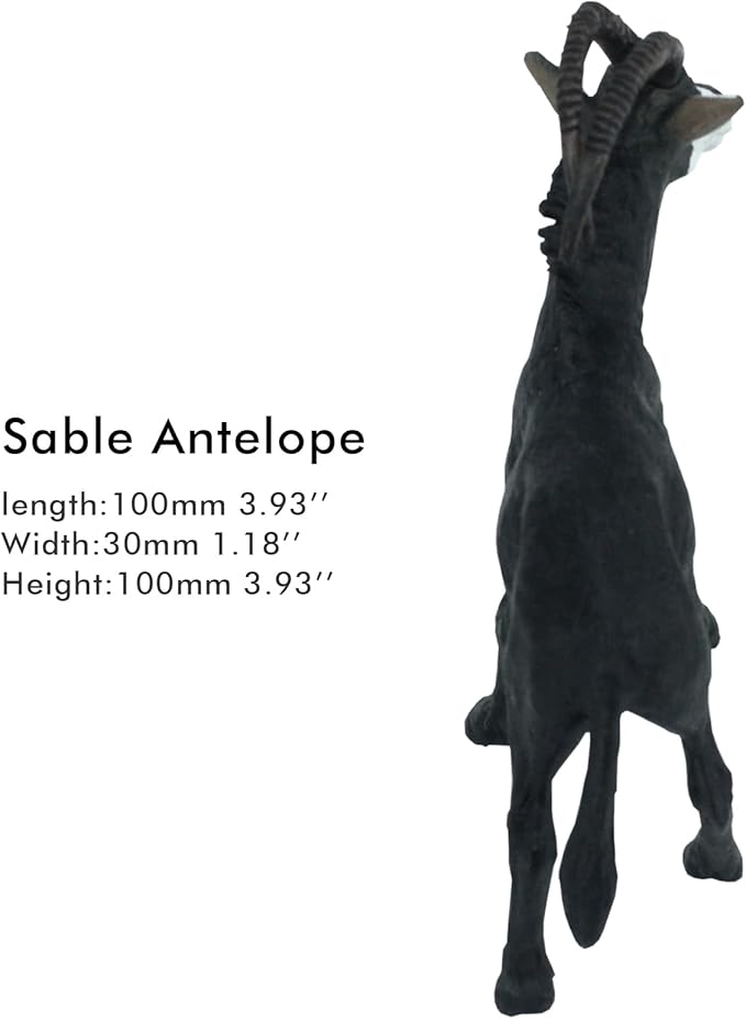 FUNSHOWCASE African Jungle Animals Sable Antelope Toy Figure Realistic Plastic Figurine Height 4-inch