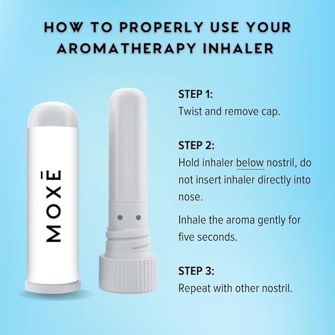MOXE Frost - Energizing Aromatherapy Nasal Inhaler - Alleviate Headaches, Boost Focus & Energy - Cooling Sinus Blaster - Includes Peppermint, Eucalyptus, & Wintergreen Essential Oils - USA (3-Pack)