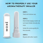 MOXE Peppermint Essential Oil Nasal Inhaler, Therapeutic No-Mess Aromatherapy, Cooling, Refreshing, Invigorating, Uplifts Mood and Positivity, Pure and Undiluted, Made in USA (1 Pack)