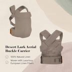 WildBird - Aerial Carrier - 7 to 45 lbs - for Moms, Dads & Caregivers - 100% Natural European Linen Fibers - Versatile & Adjustable - Large Size - Desert Lark Fabric