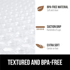 GORILLA GRIP Patented Square Shower Stall Mat, Small Bathtub Floor Mats for Stand Up Showers, Suction Cups and Drainage Holes, Machine Wash, Soft on Feet, Bathroom Accessories 21x21 Inch, 2 Pack White