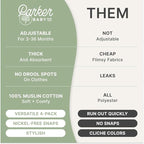 Parker Baby Muslin Bandana Drool Bibs | 100% Soft Muslin Cotton, Absorbent & Adjustable | Stylish Teething & Drooling Bibs