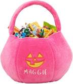 Personalization Universe Jack-o'-Lantern Embroidered Plush Halloween Treat Bag, Candy Bag, Perfect for Trick or Treating