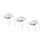 Foundations Secure Sitter Feeding Chairs Multipack, No-Tip Feet, 3-Point Adjustable Harness, Removable Tray, Easy to Clean, Stackable Feeding Chairs, 3 Pack (9 inch)