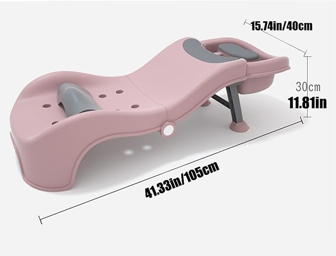 Adjustable Children Shampoo Chair for 3-10 Year Old Bathing Seat Tub Collapsible with Prevent Wet Clothes Design