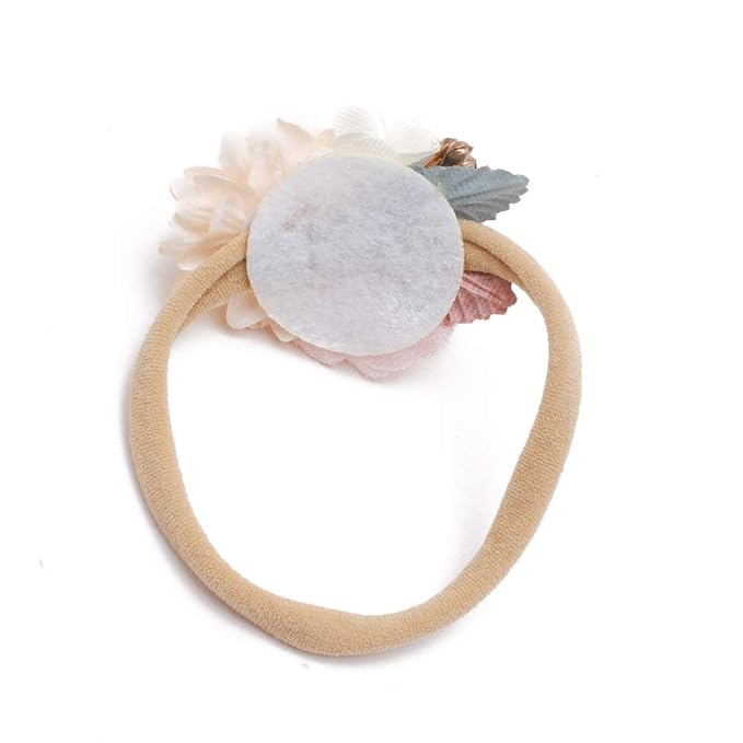 Baby Girl Nylon Headbands Flower Hair Bows Accessories-Elastic Hair Band Crown Handmade FLoral Wraps Birthday Gifts for Girls Newborn Infant Toddler 4Pcs