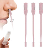 2-in-1 Nasal Hair Cutter, 360° Rotating Double Sided Nose Hair Removal Tool, Nose Hair Clipper with Ear Picker for Women and Men (Pink, 3 PCS)