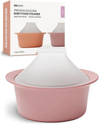 Moyuum Silicone Microwave Steamer | Made in Korea, Baby Food Maker Bowl with Lid, Egg and Vegetable Steam Cooker, Japanese Donabe Inspired Cooking Pot, Dishwasher Safe(Large, Violet)