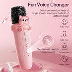 Karaoke Machine with 2 Wireless Microphones for Kids Adults,Portable Bluetooth Speaker Girls Toddlers Toy Gift for Aged 3-12 Year Birthday Parties Christmas Party - Pink
