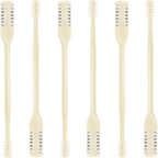 6 Pcs 2-in-1 Nasal Cutter, Upgrade Double Sided Nose Knife, 360 Nostril Hair Remover Tool, Trimmer for Men, Women, Soft Cleaning Brush (Cream)