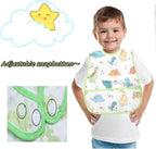 Baby bibs Waterproof Toddler bib - Feeding bib with Pocket for Infant Boy Girl Washable 6-36M