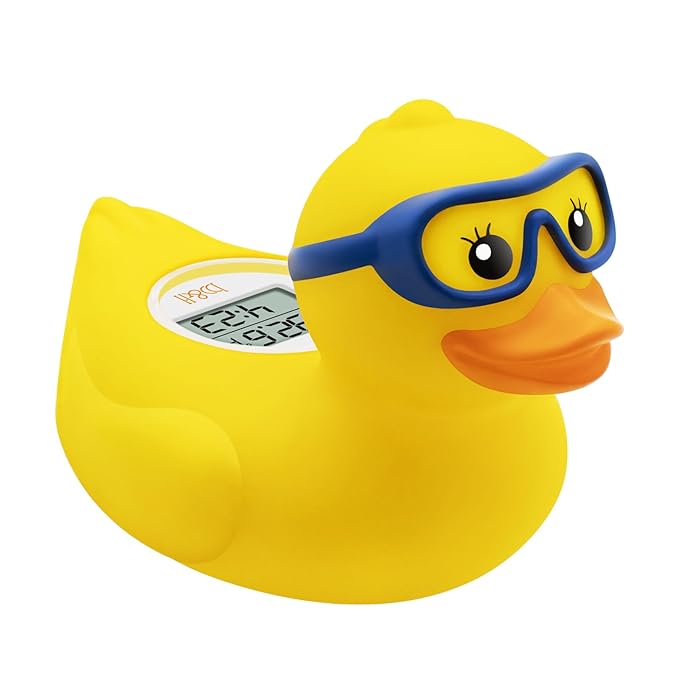 b&h Baby Bath Thermometer and Room Thermometer - Upgraded Sensor, The Infant Tub Water Temperature Thermometer Floating Toy Safety Products (Diving-Goggles Duck)