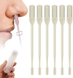 2-in-1 Nasal Hair Cutter, 360° Rotating Double Sided Nose Hair Removal Tool, Nose Hair Clipper with Ear Picker for Women and Men (Beige, 6 PCS)
