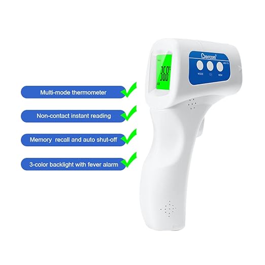Berrcom Digital Non Contact Infrared Forehead Thermometer Contactless Thermometer 3 in 1 for Kids Infant Adult Fever Check Thermometer Temperature Gun for Baby